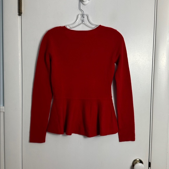 NWT The Cashmere Project Red Peplum 100% Cashmere Sweater Size XS - Picture 7 of 9